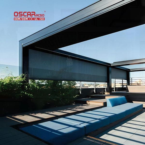 Hot Sale Waterproof Retractable Aluminum Louvered Roof Structure Backyard Patio Outdoor Area Retractable Pergola