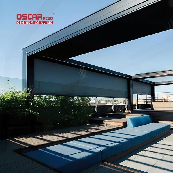 Motorized Sunshade Pergola Kits Garden Bioclimatic Sustainable Gazebo Ideal Backyard Patio Balcony Retractable Pergola