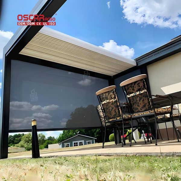 Modern Wall – Mounted Aluminium 2 – Post Pergola Patio Garden Balcony Stylish Functional Outdoor Shelter Retractable Pergola