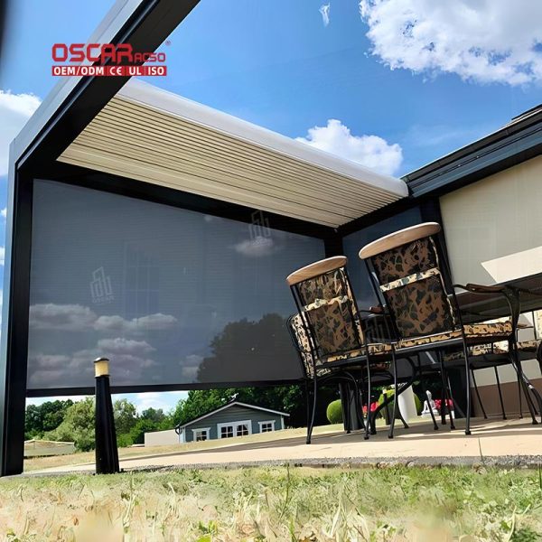Louvered Roof Kits Outdoor Garden Patio Bioclimatic Aluminum Pergola System European Backyards Retractable Pergola
