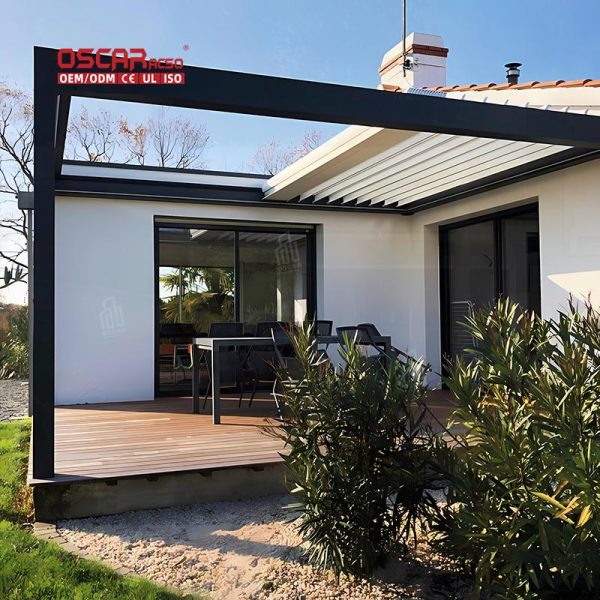 Outdoor Waterproof Bioclimatic 3X3M 3X4M Motorized Louver Aluminum Pavilion Patio Garden Backyard Retractable Pergola