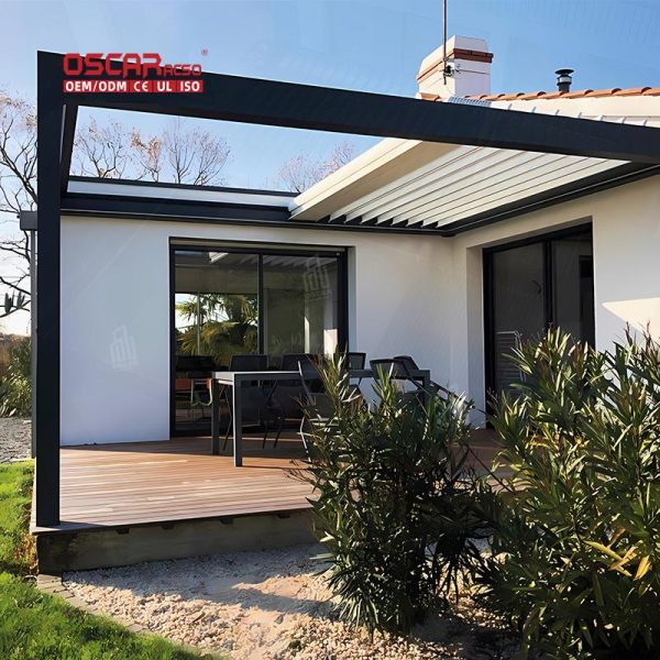 Outdoor Garden Aluminium Louver Roof System Kits Bioclimatic Pergola Ideal Courtyard Patio Balcony Retractable Pergola