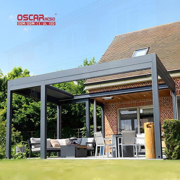 Modern Stylish Outdoor Canopy Patio Shelter Garden Balcony Backyard Alum Sun Shade Outdoor Pergola Retractable Pergola