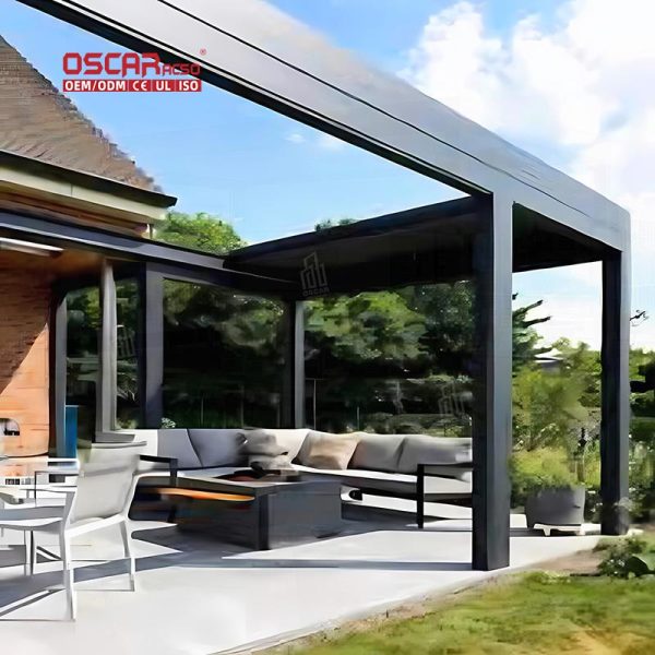 Adjustable Roof Outdoor Louvered Structures Deck Garden Patio Aluminum Canopies Carports Retractable Pergola