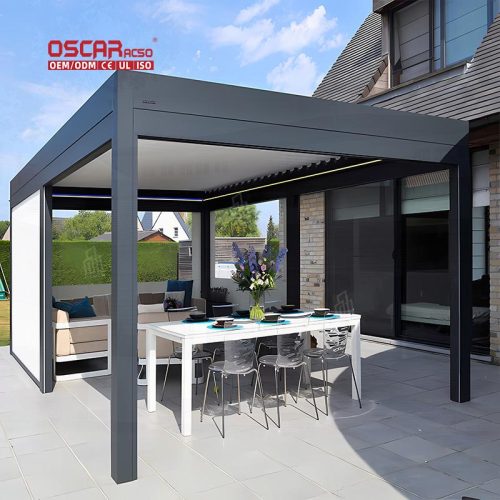 3X4 Adjustable Aluminium Alloy Louver Cover with Sunshade Patio Garden Backyard Retractable Pergola