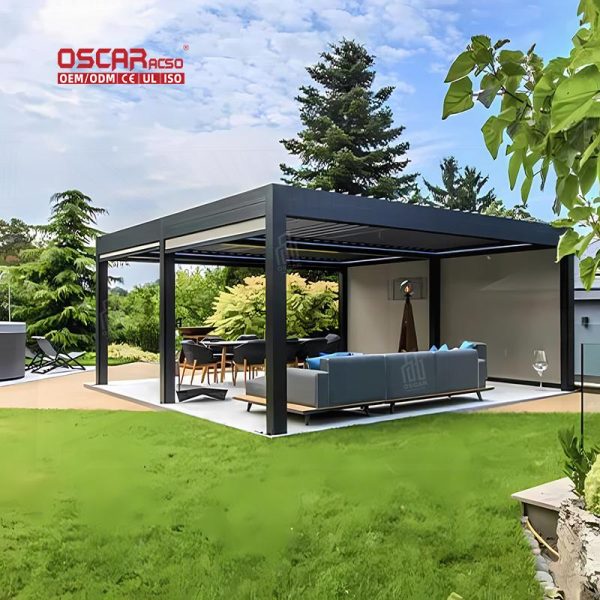 High Quality Manual Aluminum Pergola and Gazebo Parts Garden Patio Backyard Retractable Pergola