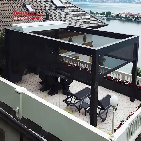 Roof Event Waterproof Adjustable Bioclimatic Louvered Aluminum Gazebo Outdoor Events in Patio and Balcony Retractable Pergola