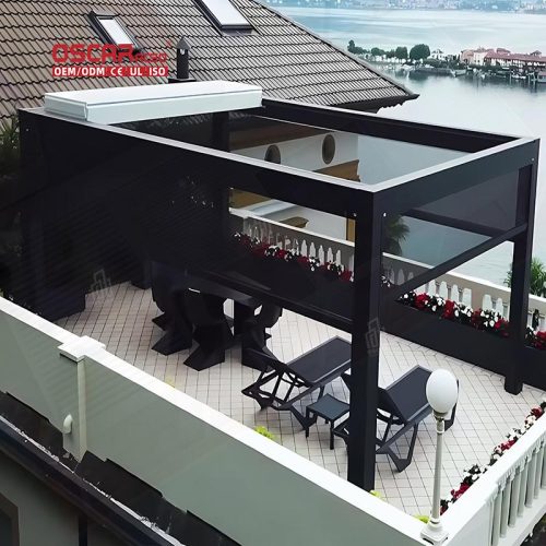 Roof Bioclimatic Pergola Awning with Adjustable Function and Energy  Saving Design Garden Patio Balcony Retractable Pergola