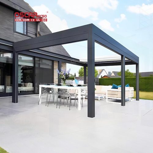 Modern Design Waterproof Bioclimatic Outdoor Aluminum Louvered Cover Gazebo Pergola in Garden Patio Balcony Retractable Pergola