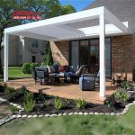 Aluminum Sun Shade Louver Blade Roof Bioclimatique Design with Blinds For Outdoor Patio Garden Balcony Retractable Pergola