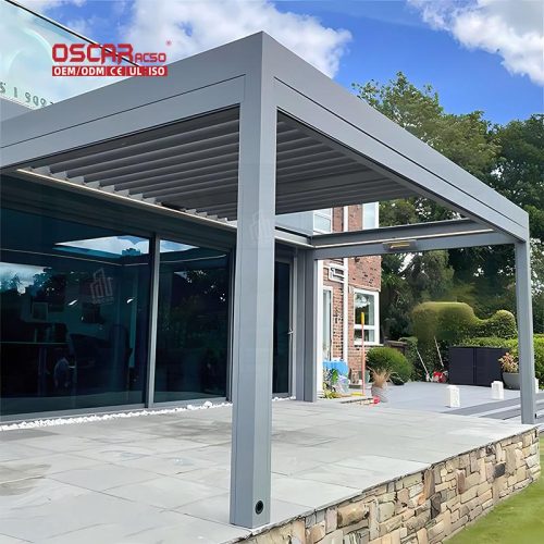 Motorized Aluminium Pergolas with Sunshade and Rain Protection Garden Patio and Balcony Retractable Pergola