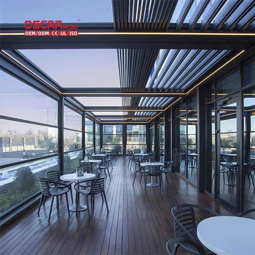 Outdoor Gazebo with Waterproof Motorized Louvered Roof Garden Patio Backyard Bioclimatic Aluminium Pergola Retractable Pergola