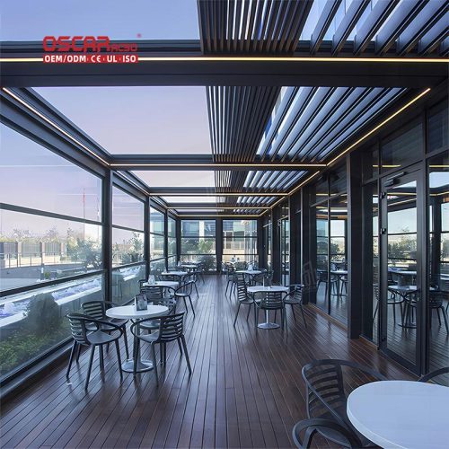 Outdoor Waterproof Aluminum Pergola Patio Backyard Balcony Stylish Sturdy Shading Structure Retractable Pergola
