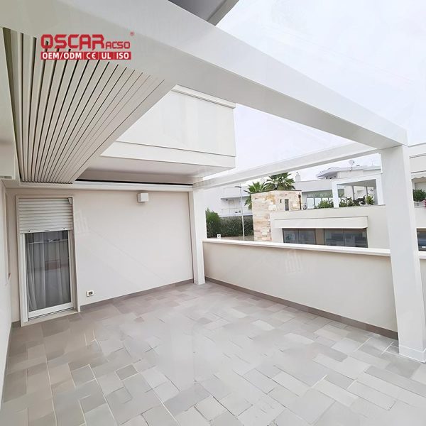 Waterproof Adjustable Louver Roof Kits Outdoor Patio Balcony Yard Bioclimatic Aluminium Shading Structure Retractable Pergola