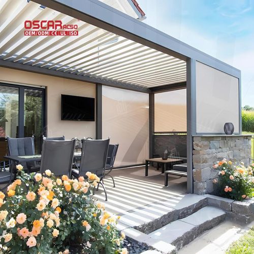 Customized 4X4 Aluminum Bioclimatic Outdoor Pergolas and Gazebos Garden Patio Backyard Retractable Pergola