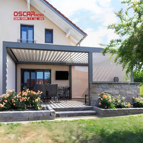 4X6 Latest Design Powder Coating Modern Louvered Roof Aluminium Structures Garden Patio Backyard Retractable Pergola