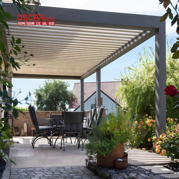 Modern Wall – Mounted Aluminium 2 – Post Pergola Patio Garden Balcony Outdoor Shading Decor Retractable Pergola
