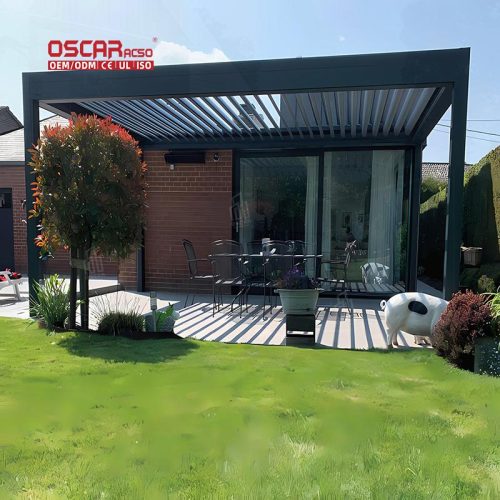 Controlled Waterproof Sliding Shade Patio Terrace Balcony Free  Standing Pergola  Like Structure Retractable Pergola