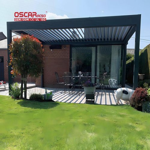 Bioclimatic Backyard Shading Structures Outdoor Relaxing and Entertaining Ideal Garden Patio Balcony Retractable Pergola