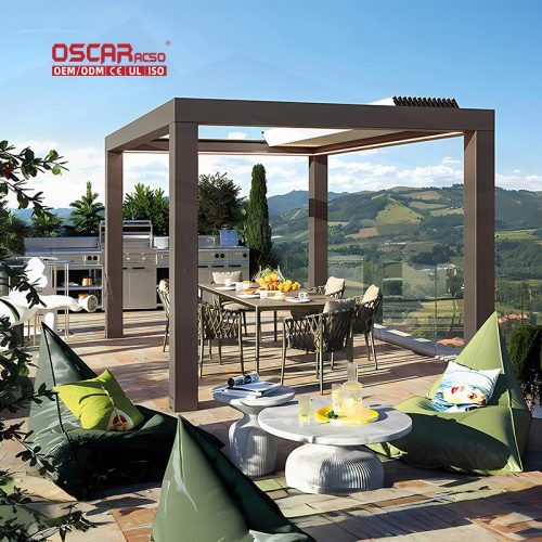 4X6 Latest Design Powder Coating Modern Louvered Roof Aluminium Structures Garden Patio Backyard Retractable Pergola