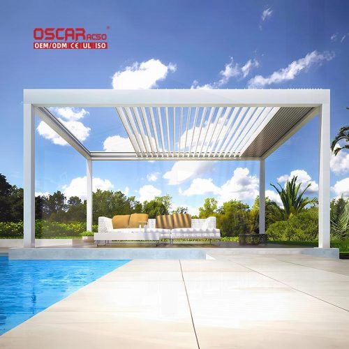 High Quality 8X3M 8X8M 16X22 Louvered Pergola Garden Patio Backyard Ideal Shading Ventilating Structure Retractable Pergola