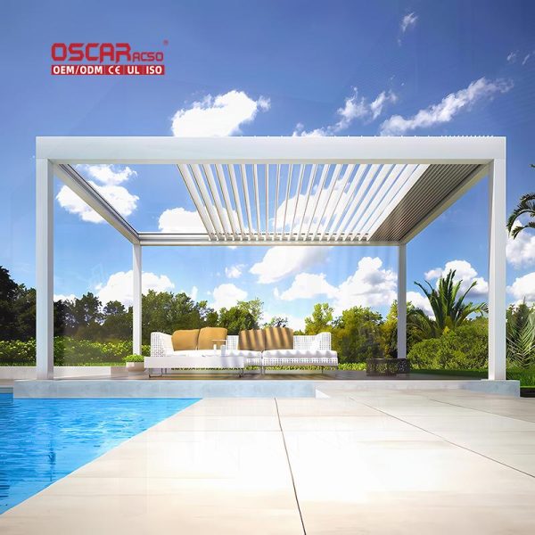 Waterproof Opening Function Luxury Modern Aluminum Gazebo Awning Backyard Garden Patio Retractable Pergola