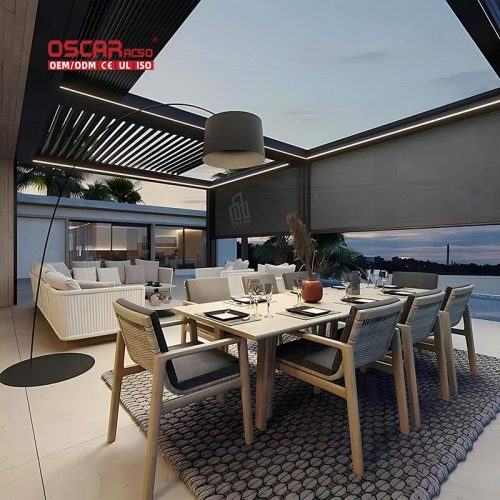 New Design High Quality Waterproof Aluminum Patio Gazebo Louvre Pergola Garden Backyard Outdoor Roof System Retractable Pergola