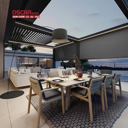 Weather  Proof Aluminium Louvered Pergola Outdoor Biological Easy  Lifestyle Balcony Garden Patio Retractable Pergola