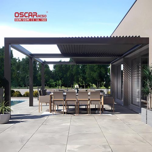 High Quality Metal Aluminum Outdoor Patio Garden Backyard Gazebo Pergola Relaxing Entertaining Chilling Retractable Pergola