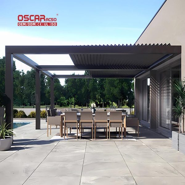 High Quality Metal Aluminum Outdoor Patio Garden Backyard Gazebo Pergola Relaxing Entertaining Chilling Retractable Pergola