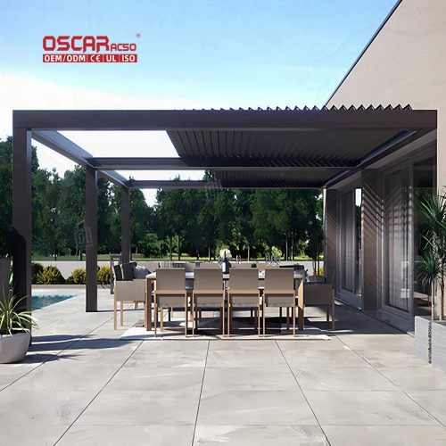 Aluminum Deck Patio Cover Electric Open Louvered Roof System Archarbour Pergola Garden Backyard Poolside Retractable Pergola