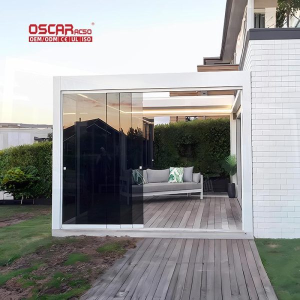 2024 Newest Electric Waterproof Louvered Aluminium Pergola Pavilion Garden Outdoor Patio Backyard Retractable Pergola