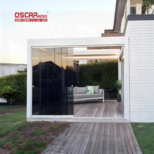 Hot Sale Modern Design Aluminium Prefab Houses Bioclimatic Motorized Louvered Pergolas Garden Patio Backyard Retractable Pergola