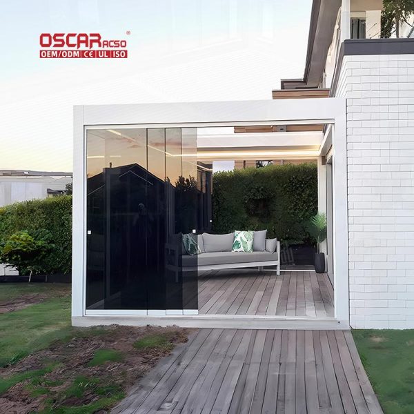 Bioclimated Motorized Aluminium Pergola with Sustainable Adjustable Louvers For Garden Outdoor Patio Retractable Pergola