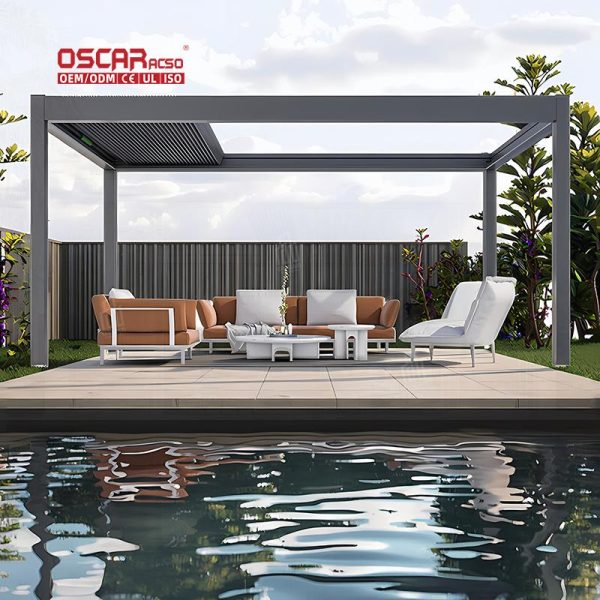 Outdoor Aluminium Pergola 3X6M 10X10M 5X7M Garden Patio Lawn Shading and Sheltering Retractable Pergola