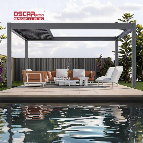 Waterproof Customizable Aluminum Gazebo Pergola Outdoor Terrace Roof Sale Eco - Friendly Sustainable Use Retractable Pergola