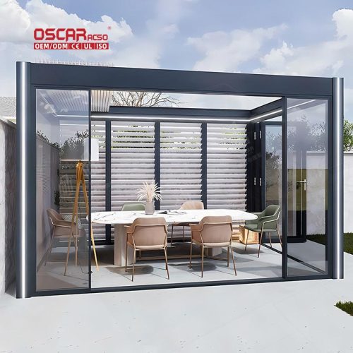 Customized Movable Louvers Aluminium Outdoor Bioclimat Pergola with Modern Style Garden Patio Backyard Retractable Pergola
