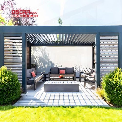 Shutter Waterproof Sunshade Aluminum Pergola Gazebo Garden Patio Poolside Eco  Friendly Outdoor Shelter Retractable Pergola