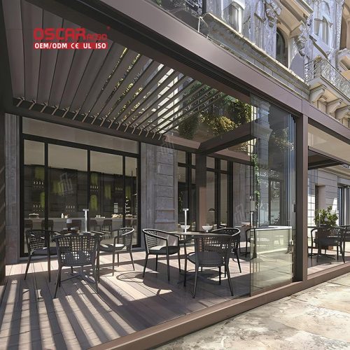 Customizable Louvre System Garden Patio and Outdoor Spaces Sustainable Eco  Friendly Pergola Gazebo Retractable Pergola