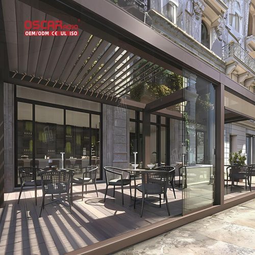 High Quality Customized Modern Design Bioclimatic Motorized Louvered Pergola Garden Patio Backyard Retractable Pergola