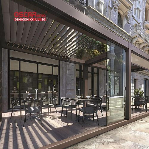 Breathable Modern Stylish Aluminum Outdoor Structure Patio Garden Backyard Bioclimatic Pergola Gazebo Retractable Pergola
