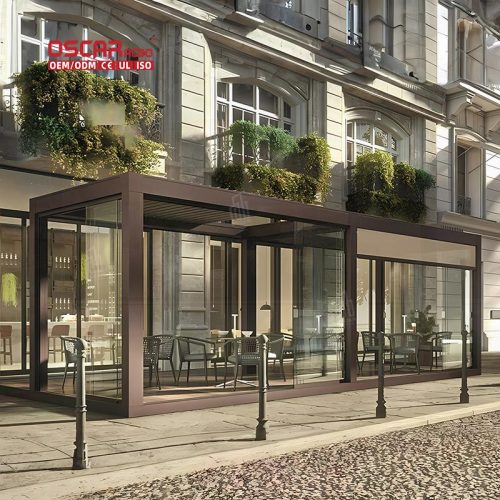 Outdoor Aluminum Remote - Controlled Waterproof Sliding Shade Patio Balcony Yard Retractable Pergola