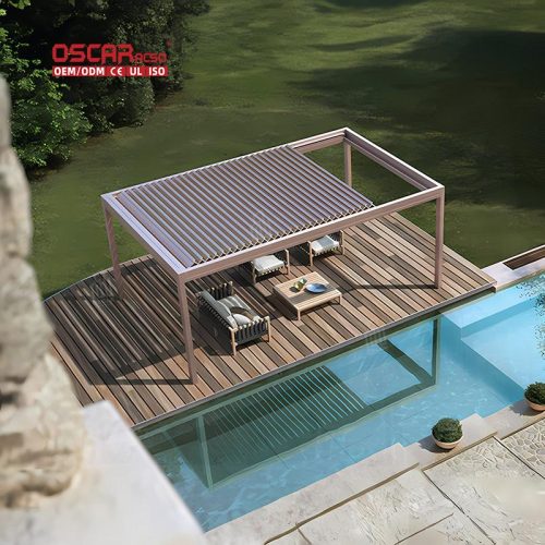 3*4M Motorised Aluminum Patio Roof Garden Outdoor Backyard Luxury Pergola Gazebo Retractable Pergola