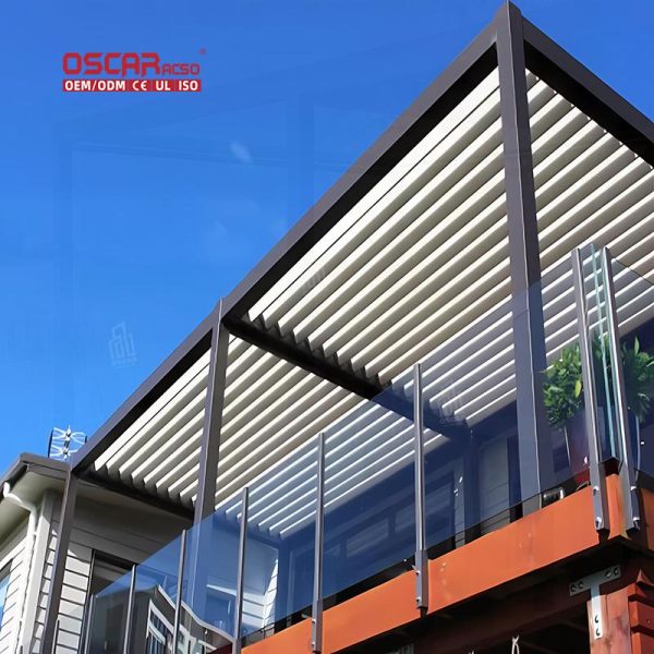 Bioclimated Waterproof Aluminum Louvre Roof Opening Closing Pergola Ideal Backyard Patio Garden Retractable Pergola
