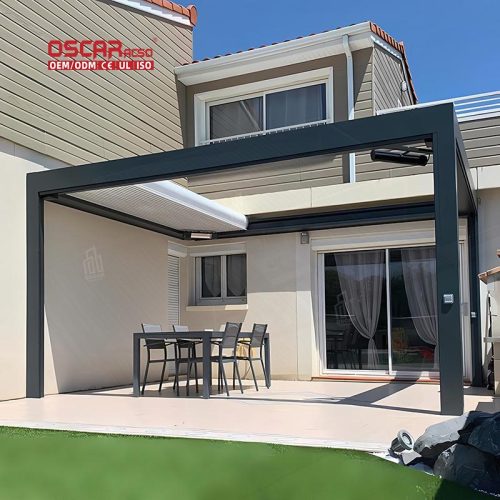 Waterproof Automatic Aluminum Bioclimatic Patio Gazebo Garden Backyard Outdoor Retractable Pergola