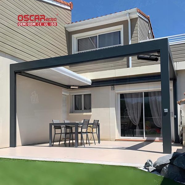 Waterproof Aluminum Sunroom Patio Canopy Outdoor Garden Pergola Gazebo Backyard Poolside Balcony Retractable Pergola