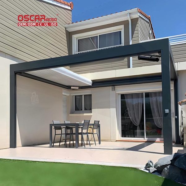 Outdoor Structure Garden Patio Balcony with Sun Shading and Wind Blocking Features Stylish and Functional Retractable Pergola
