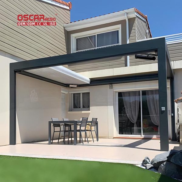 Europe Style Terrace Roof Garden Aluminum Bioclimatic Pergola Outdoor Living Relaxing Entertaining Retractable Pergola