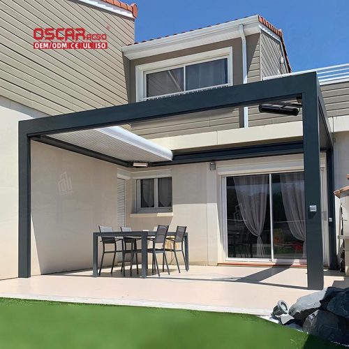 Weatherproof Biological Outdoor Louvered Aluminium Pergola with Canopy Garden Patio Backyard Easy Lifestyle Retractable Pergola