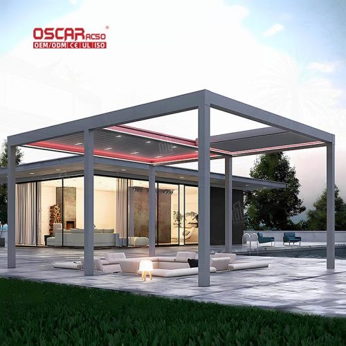 Energy Pergola with Led Lighting Outdoor Garden Patio Provides Energy  Saving Lighting and Smart Control Retractable Pergola